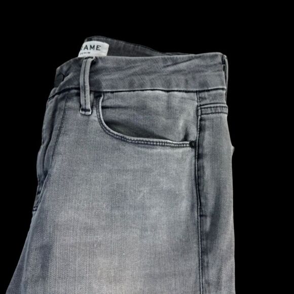 Frame Le Crop Mini Boot Grey Cropped Jeans Sz 26 - Picture 5 of 11